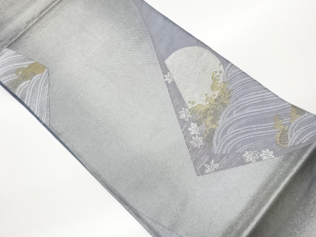 JAPANESE FUKURO OBI FOR SUMMER / WOVEN ROUGH WAVE